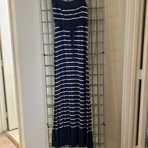 Zenana Striped Blue and White Maxi Dress